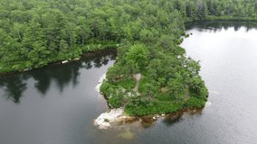 Scenic Aerial view of Awosting lake Minnewaska State Park Preserve at the heart of the Shawangunk Mountains
