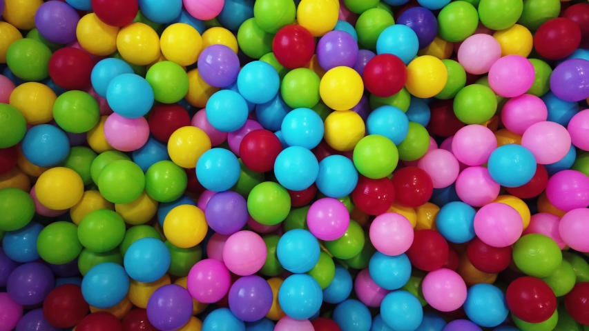 Background Plastic Multi-colored Balls View Above Stock Footage Video 