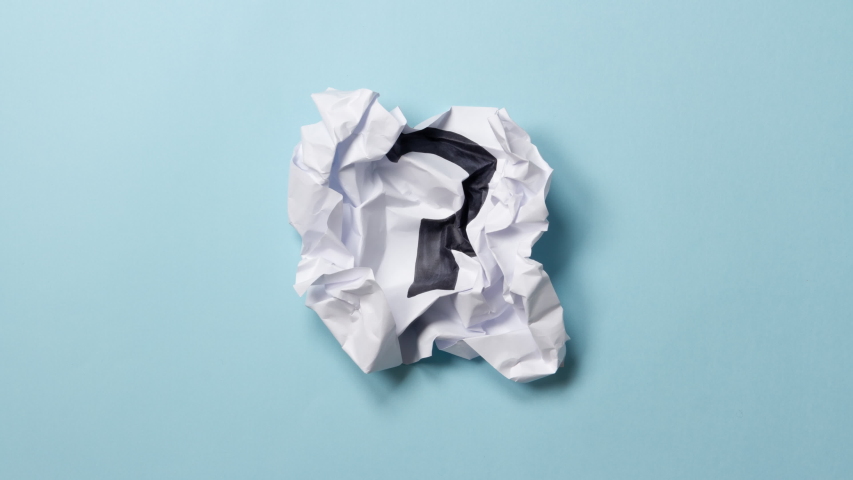 Crumpled paper ball stop motion animated set of icons and signs covid-19 related. Home, mask, happy, confused or sad faces, exclamation and question mark. Combine to create your message. Seamless loop | Shutterstock HD Video #1057575955