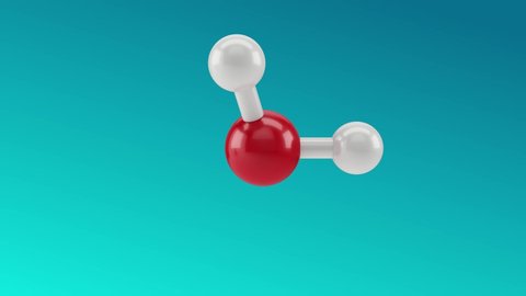 Water molecule. 4k 3D animation of a water molecule