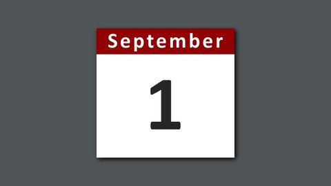 September calendar flipping and tearing the pages of the days for the entire month of September
