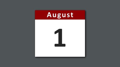 August calendar flipping and tearing the pages of the days for the entire month of August
