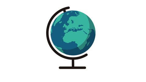 Spinning globe Earth. Animation globe Earth globe animation with optional luma matte. Alpha Luma Matte included. 4k