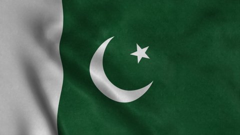 Pakistan flag waving in the wind with high quality texture in 4K