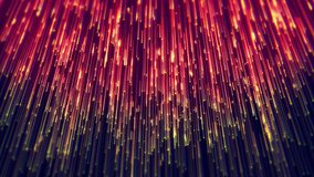 Glowing hot particles with red trails raining down in a seamless loop. 3D render background.