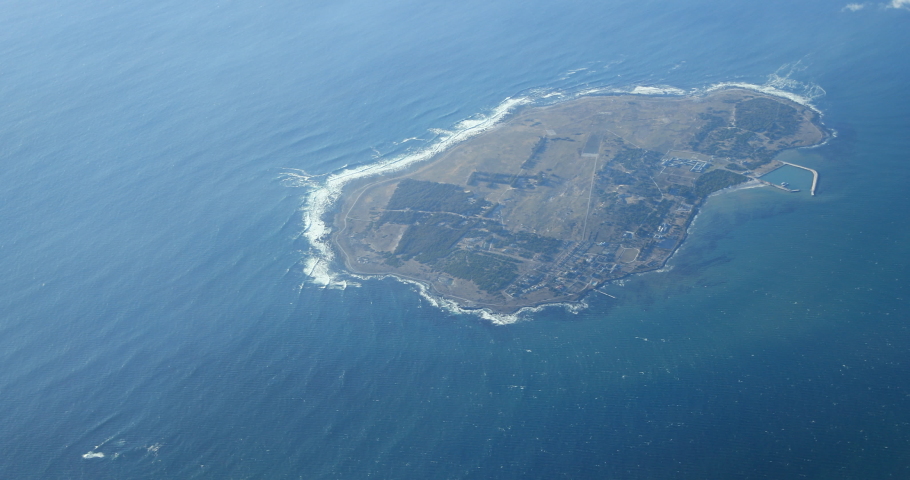 Robben Island, Cape Town, South Africa, aerial view, 01/08/2019