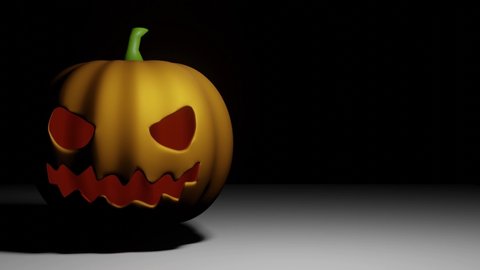 Halloween pumpkin emits lightning. Animated gif file