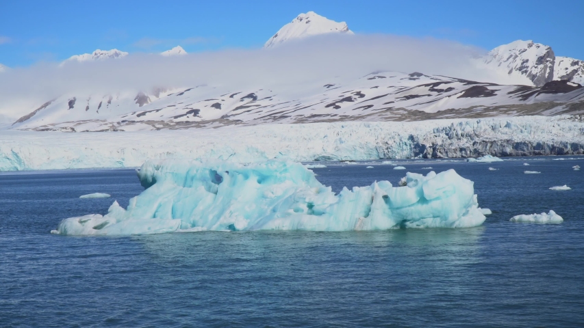 floating Iceberg bits, Spitsbergen, Svalbard, Norway