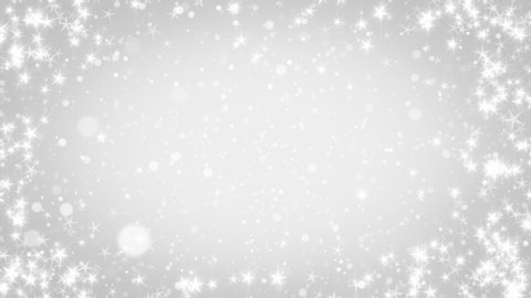 Elegant silver abstract with snowflakes. Christmas animated grey background. Background white glitter - winter theme. Seamless loop.