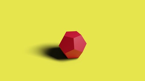 Net of a dodecahedron. 3d animation. Platonic solids.