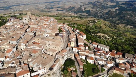 Panoramic view of Acerenza. Basilicata. Italy. aerial view of Acerenza