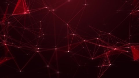 Red abstract background, Plexus, Technology concept, Camera dolly in, 4k Resolution.