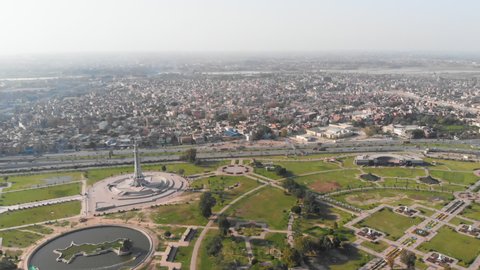 Lahore City Minar-e-Pakistan Drone View - Eiffel Tower Of Pakistan
