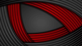Contrast black and red corporate waves abstract motion background. Seamless looping. Video animation Ultra HD 4K 3840x2160