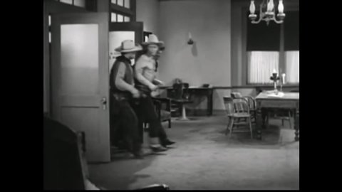 CIRCA 1938 - In this classic western, a posse brings Roy Rogers to Sheriff Pat Garrett, believing him to be Billy the Kid.