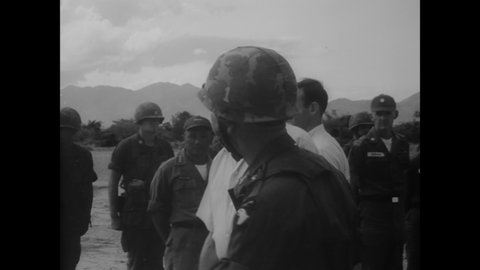CIRCA 1965 - Former General and retiring ambassador to Vietnam Maxwell Taylor reviews troops of the 101st Airborne Division.
