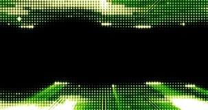 Seamless repeating 4k loop pattern for text with a top and bottom border made from waves of green lights. Background for text, graphics or videos on the topic of nature conservation