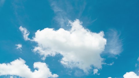Time lapse of a beautiful clear blue sky with clouds background. Sky with clouds weather nature cloud blue. Blue sky with clouds and sun.