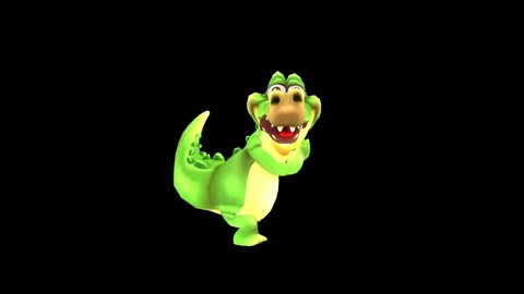 Happy Cartoon Crocodile Dancing And Clapping