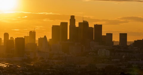 Downtown Los Angeles Skyline Sunset Time-lapse PT 1