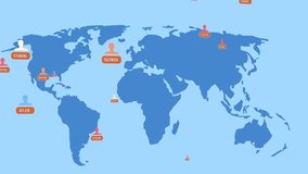 Animation of a word Coronavirus over world map, data, graphs and statistics. Coronavirus Covid-19 pandemic concept digital composite - Powered by Shutterstock - Get 15% off with code: PIKWIZARD15