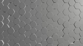 Metal background from hexagons, art video illustration.