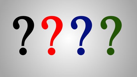 Question Marks Animation White Background 4k Stock Footage Video (100% ...