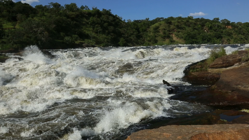Murchison Falls - fast water in the Nile, Uganda