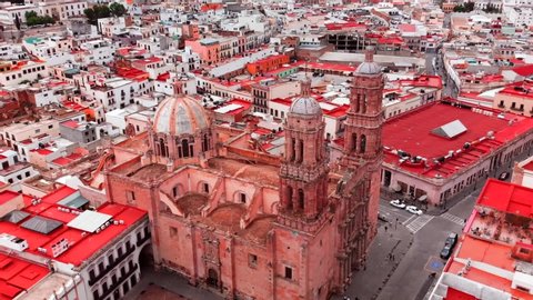 Zacatecas Catedral aerial drone footage