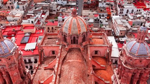 Zacatecas Catedral aerial drone footage