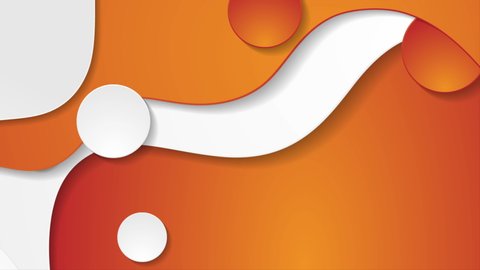 Contrast orange and white curved waves pattern. Abstract corporate wavy motion background with circles. Seamless looping. Video animation Ultra HD 4K 3840x2160