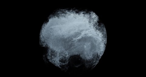 Water splashing in a sphere with motion turbulence. Weather Storm, Dangerous water surge, vortex, abstract particles swirling and flowing on black background. Great for overlay or logos. 3D render