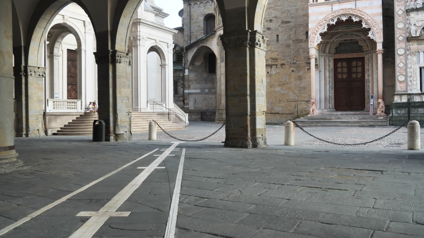 Sundial under "Palazzo della ragione" in Bergamo alta, Italy.