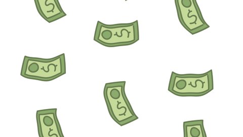 bills money dollars economy animation ,4k video animated