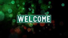 Welcome Title Background Video Loop Over Colorful Backdrop