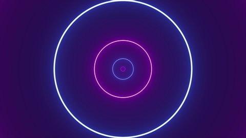 Abstract Backgroundcircle Shaped Neon Lights Loop Stock Footage Video ...