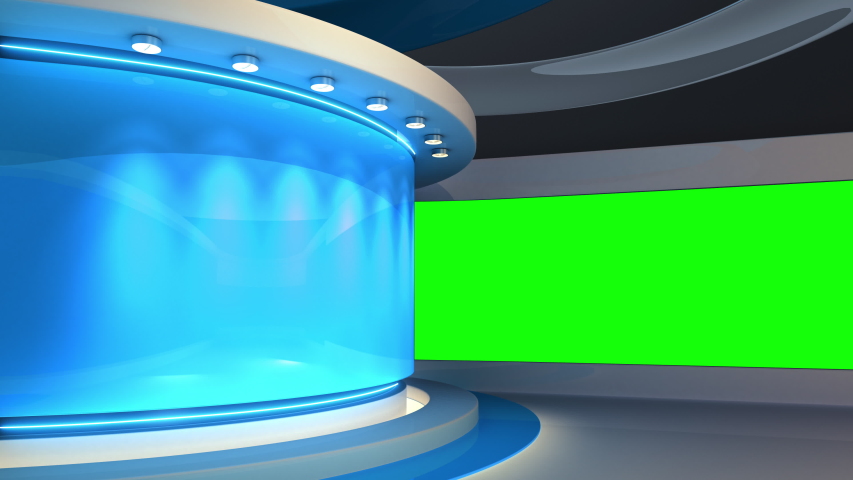 news studio blue room perfect backdrop Stock Footage Video (100% ...