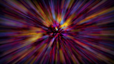 An abstract multicolored warp speed motion graphic background. 