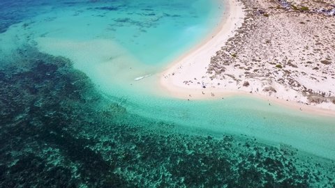 Aerial video of Turquoise Bay (Ningaloo Reef) in Cape Range National Park, Western Australia, Australia.
