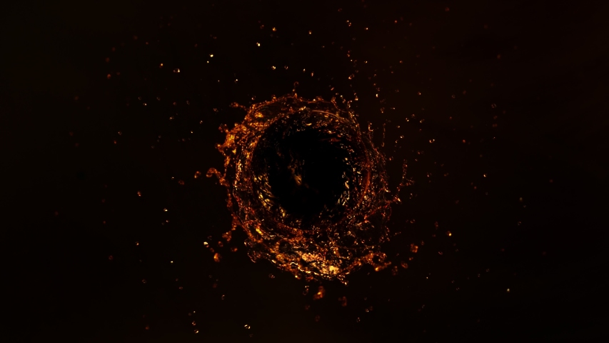 Super Slow Motion Shot of Golden Liquid Whirl Isolated on Black Background at 1000fps. Royalty-Free Stock Footage #1057861183