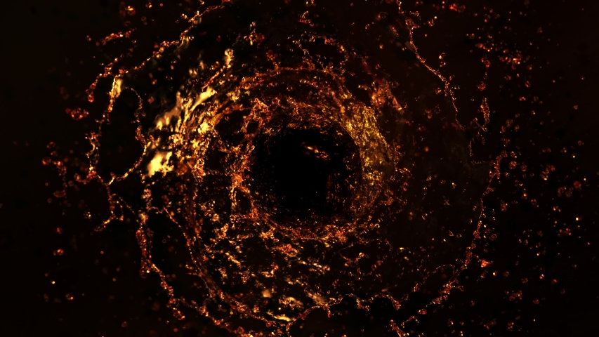 Super Slow Motion Shot of Golden Liquid Whirl Isolated on Black Background at 1000fps. | Shutterstock HD Video #1057861183