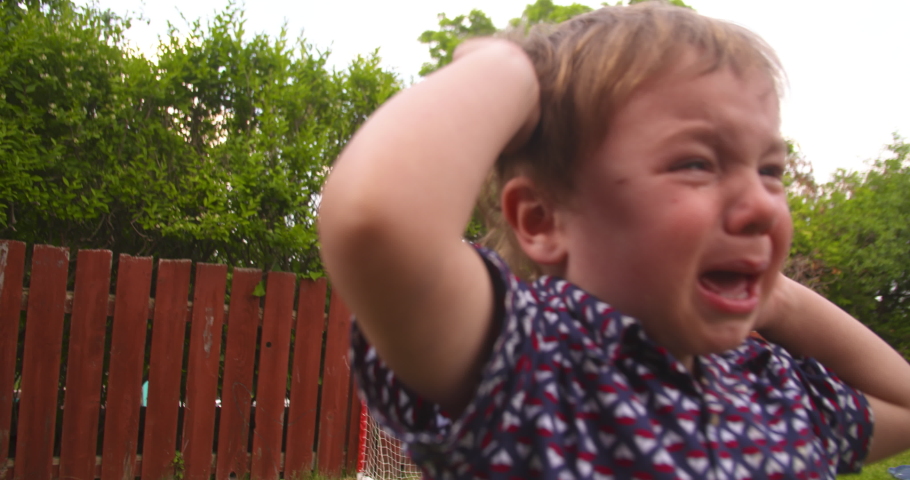Toddler boy upset and crying Royalty-Free Stock Footage #1057875889