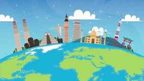 travel at monuments of the world in earth planet ,4k video animated - Powered by Shutterstock - Get 15% off with code: PIKWIZARD15