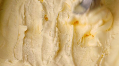 Close up Melted Surface ice cream Vanilla.