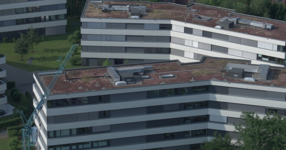 Ariel view of Modern architecture in Switzerland.
Reinach is a municipality in the district Arlesheim in the canton of Basel-Country in Switzerland.