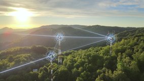 Telecommunication transmission towers, internet signal connection concept - Powered by Shutterstock - Get 15% off with code: PIKWIZARD15