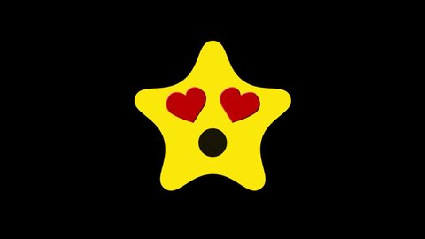 Animated colorful looping shocked star emoji background for apps or add commercial. Bringing life to your screen. Fun character motion graphic design.