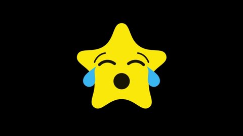 Animated colorful looping shocked star emoji background for apps or add commercial. Bringing life to your screen. Fun character motion graphic design.