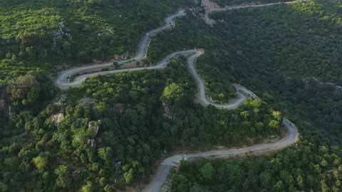 Ariel view of beautiful road in the mountains