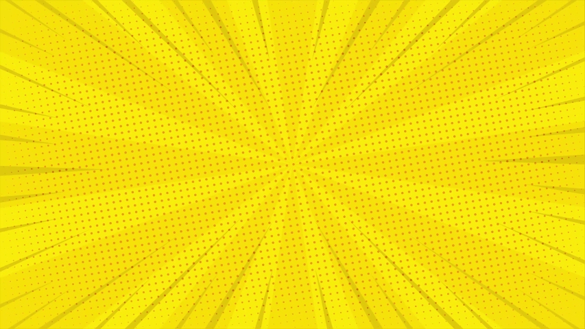 Abstract yellow comic radial ray background. Comic book cover illustration. Useful for website design, banner, print media, mobile apps and social media posts. Royalty-Free Stock Footage #1057958662